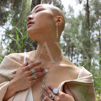 Daya 7-Chakra Silver Earrings