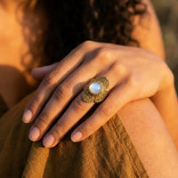 Calla Moonstone Ring