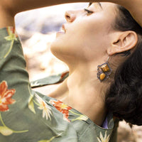 Silver Crystal Bees Earrings