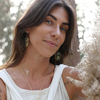 Crystal Bees Labradorite Earrings