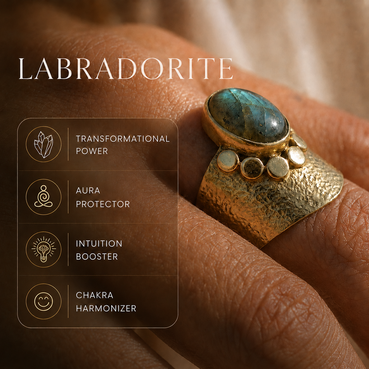 Luna Labradorite Ring