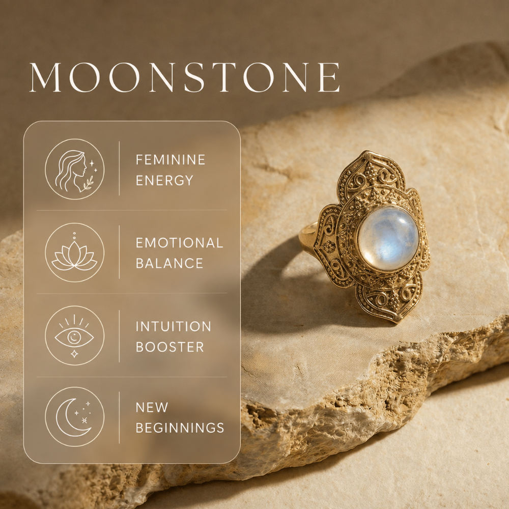 Calla Moonstone Ring
