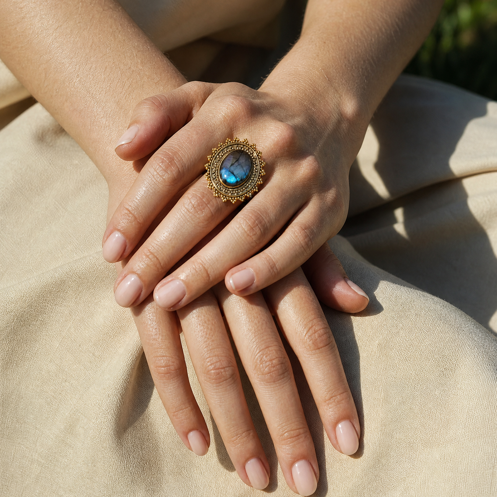 Lunar Sunbeam Labradorite Ring