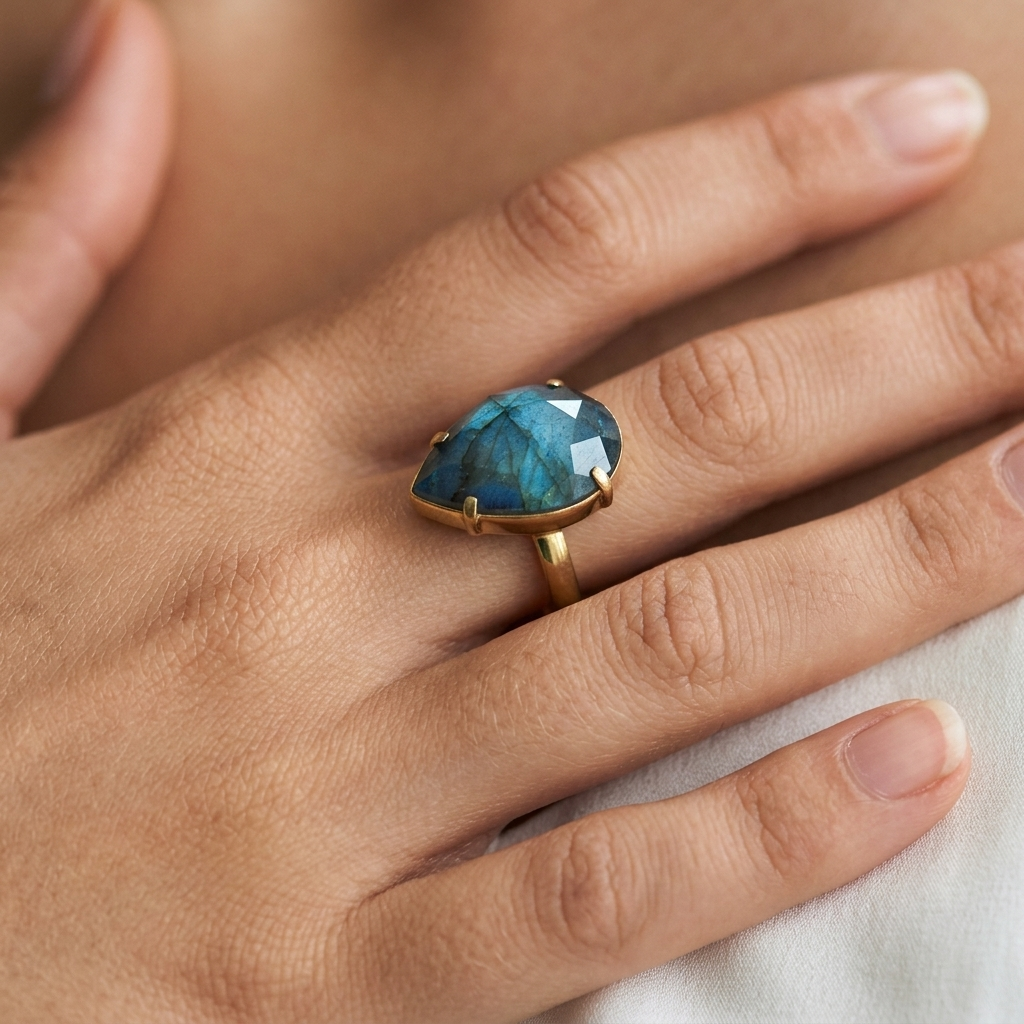 Lunar Labradorite Ring