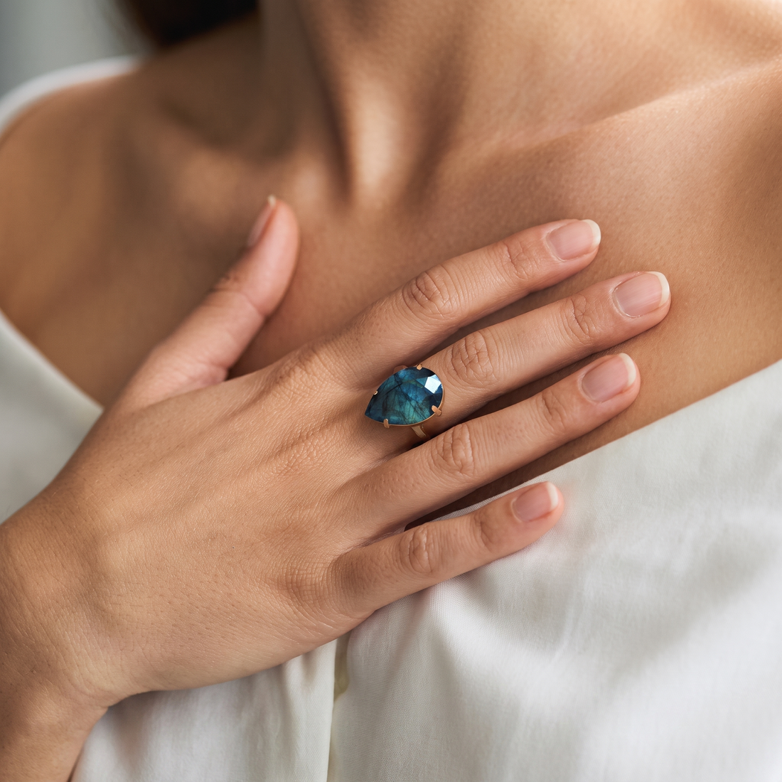 Lunar Labradorite Ring