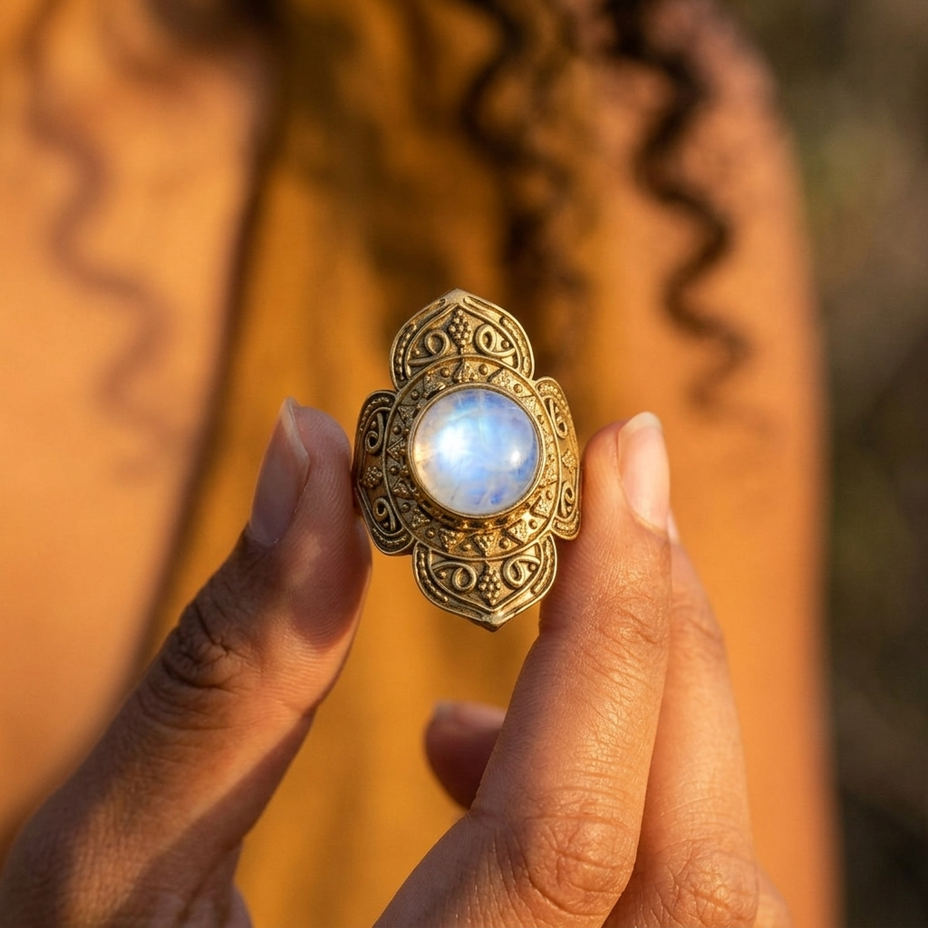 Calla Moonstone Ring