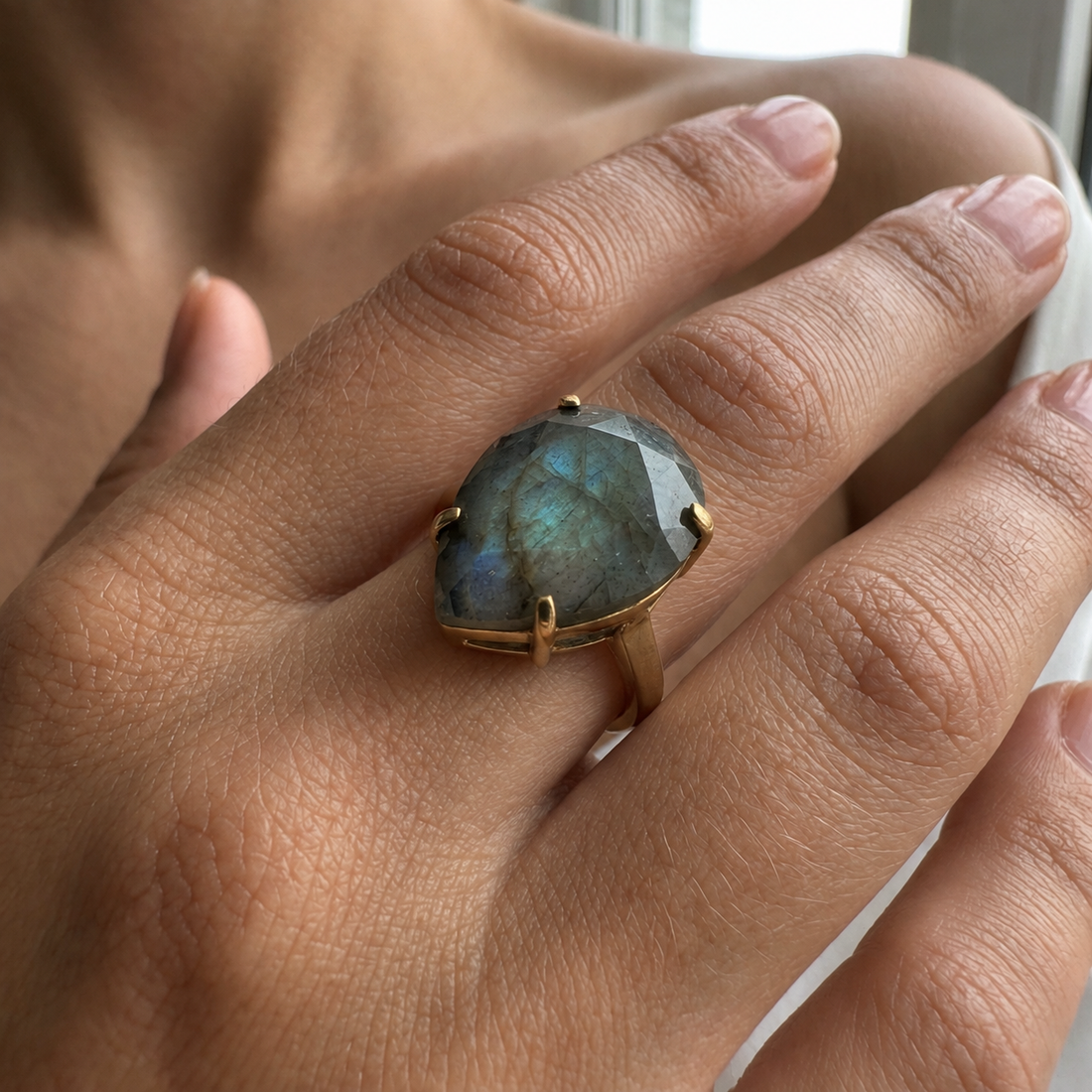 Lunar Labradorite Ring