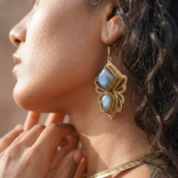 Crystal Bees Labradorite Earrings
