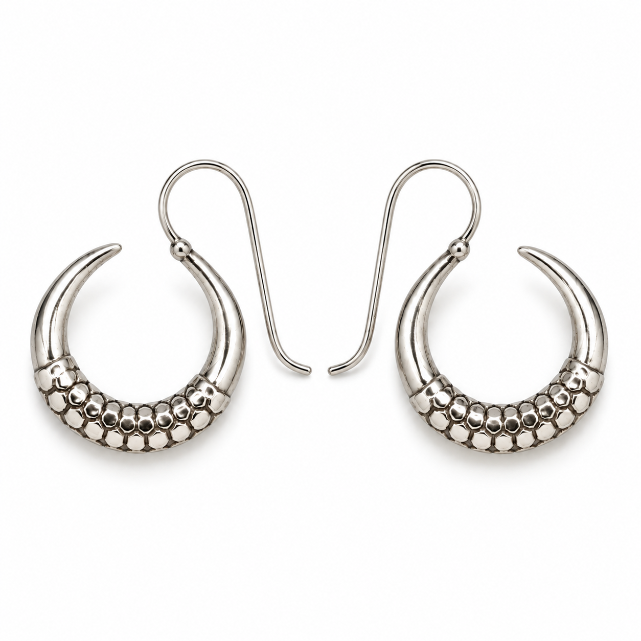 Silver Naga Earrings