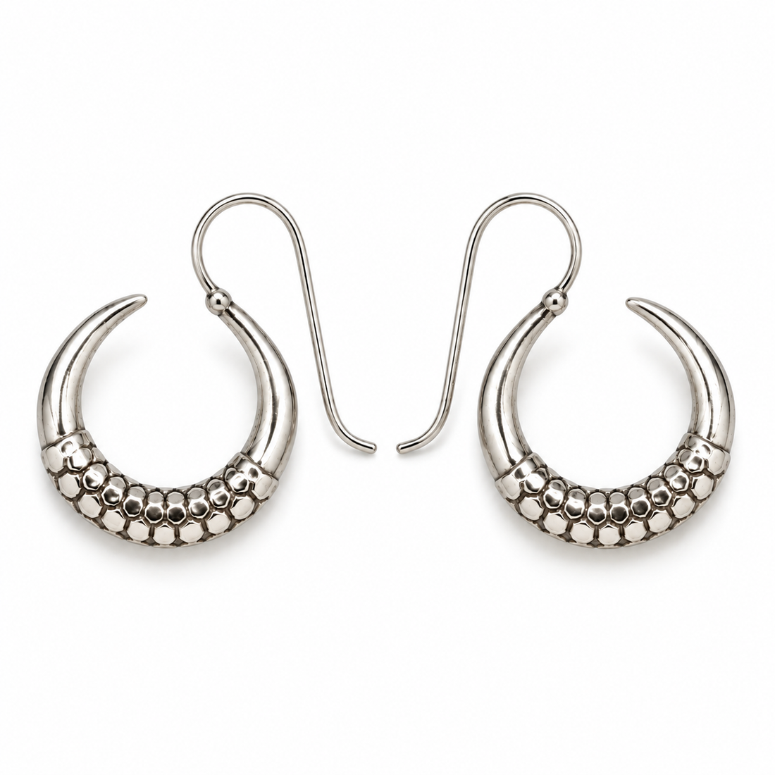 Silver Naga Earrings