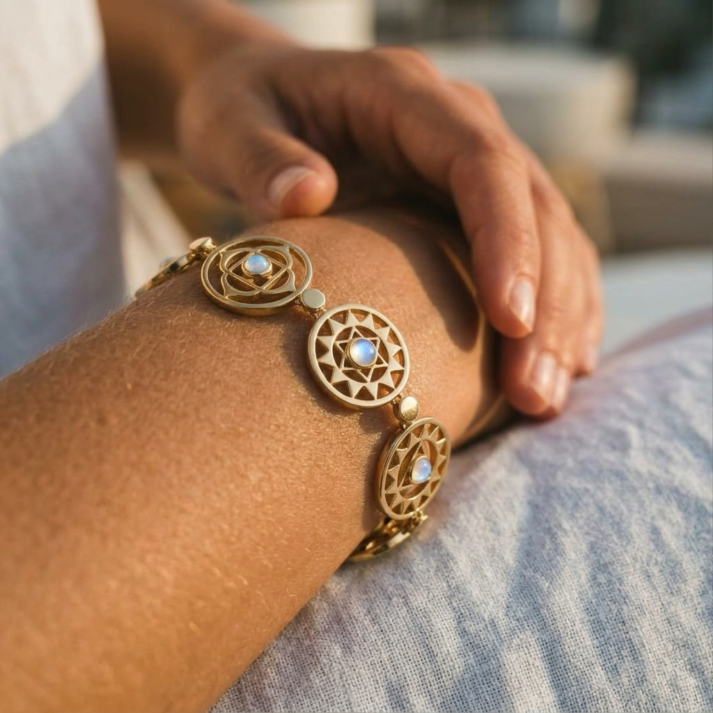 Chakra Moonstone Bracelet