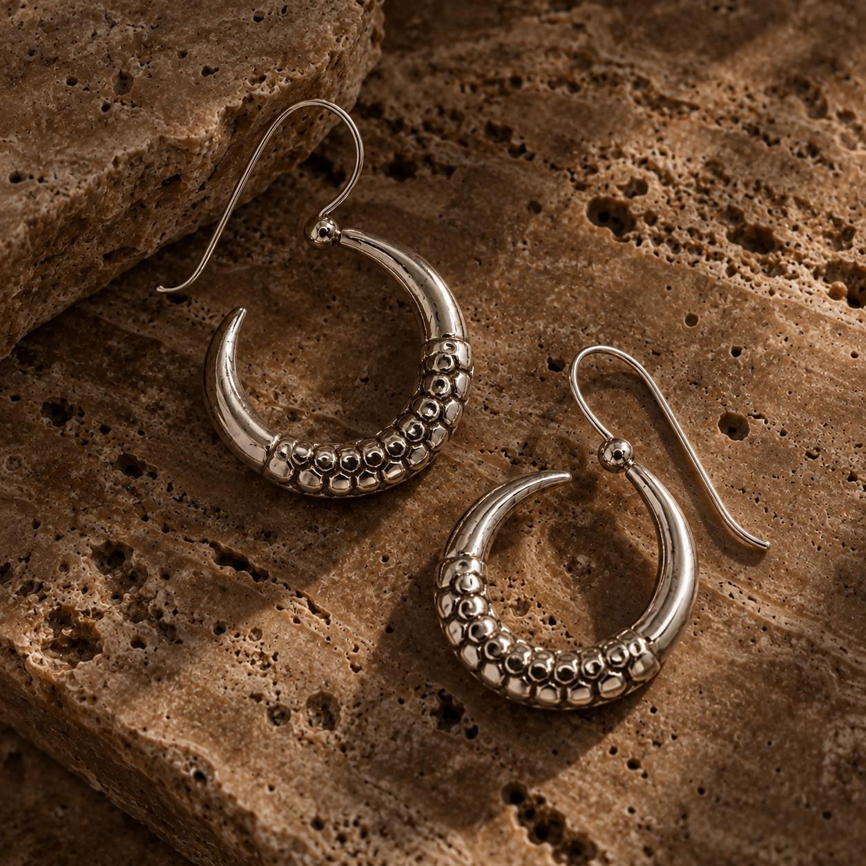 Silver Naga Earrings