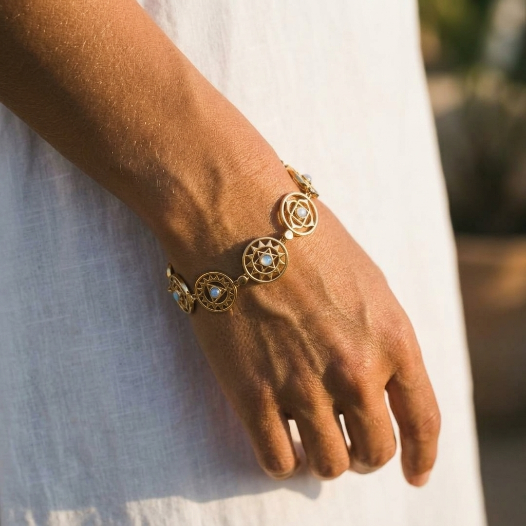 Chakra Moonstone Bracelet