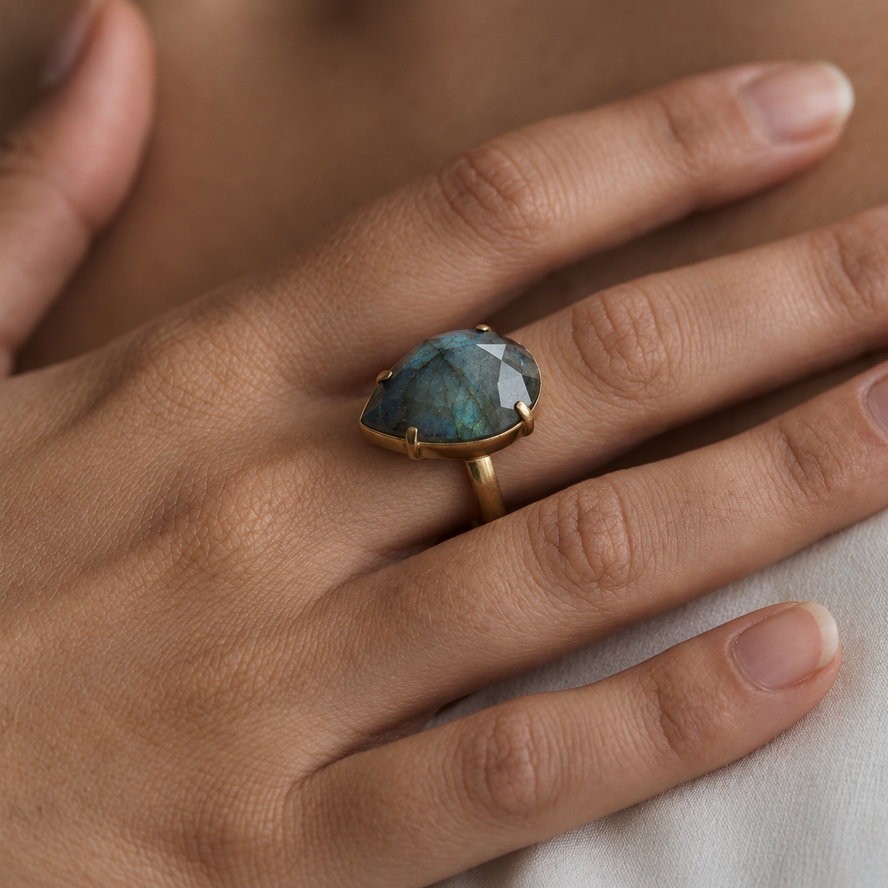 Lunar Labradorite Ring