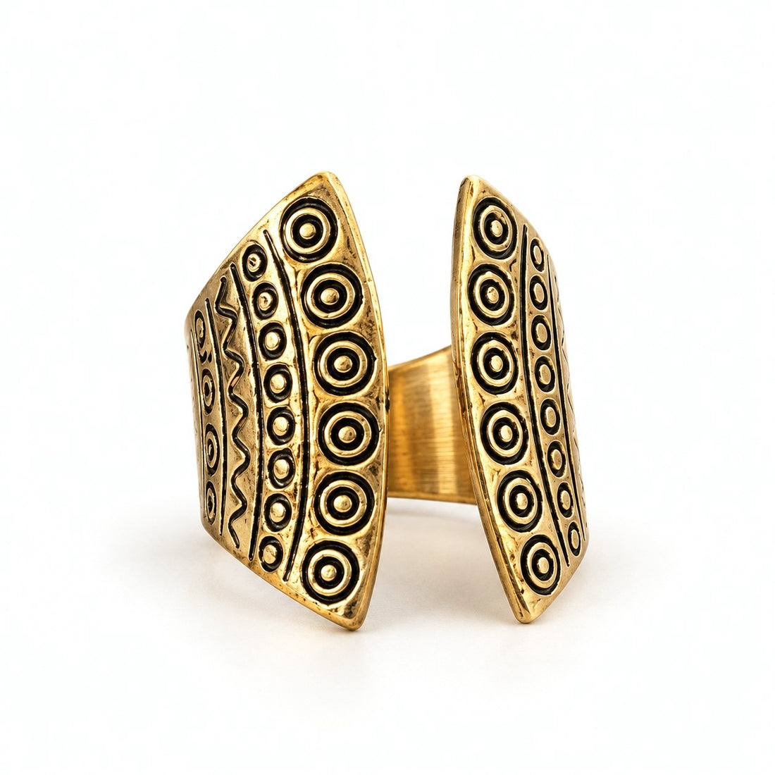 Daya Nomad Ring engraved open brass ring