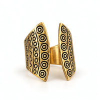 Daya Nomad Ring engraved open brass ring