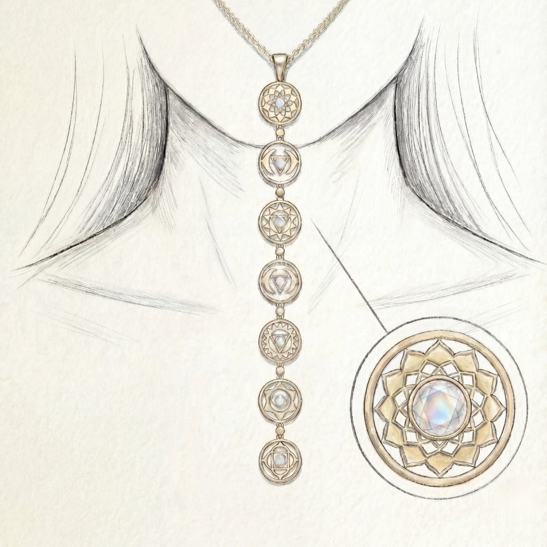 Chakra Moonstone Necklace